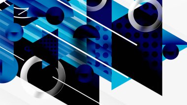 Modern geometrik arkaplan - düzgün eğimli ve yarı şeffaf üçgenler üst üste biniyor