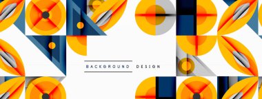 Keskin açılı dinamik geometrik bileşim, dairesel biçimler ve eğim renkleri