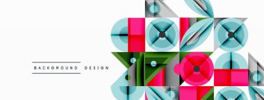 Keskin açılı dinamik geometrik bileşim, dairesel biçimler ve eğim renkleri