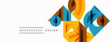 Dairesel ve yuvarlak elementlerin yer aldığı soyut geometrik arkaplan. Kalın kontrast, pürüzsüz gradyanlar, dinamik kompozisyon, fütüristik stil