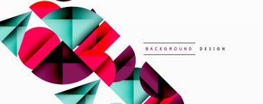 Çemberler ve üçgenlerin kesiştiği soyut geometrik desen. Yüksek kontrastlı kompozisyon derinlik yaratır ve dinamik, modern estetik