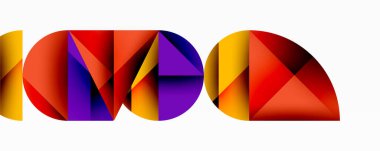 Minimum geometrik soyut arkaplan. Çember kare ve üçgen tasarımı