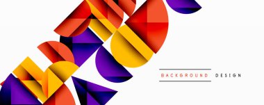 Minimum geometrik soyut arkaplan. Çember kare ve üçgen tasarımı