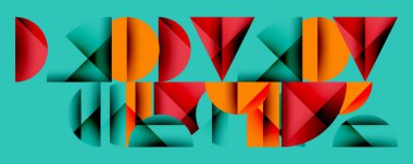 Minimum geometrik soyut arkaplan. Çember kare ve üçgen tasarımı