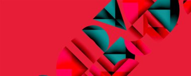 Minimum geometrik soyut arkaplan. Çember kare ve üçgen tasarımı