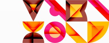 Minimum geometrik soyut arkaplan. Çember kare ve üçgen tasarımı