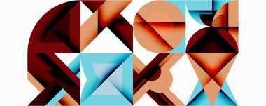 Minimum geometrik soyut arkaplan. Çember kare ve üçgen tasarımı