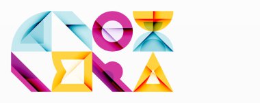 Minimum geometrik soyut arkaplan. Çember kare ve üçgen tasarımı