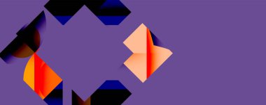 Birbirine kenetlenmiş dairesel ve açısal şekillerle soyut geometrik bileşim, pürüzsüz gradyanlar ve beyaz arkaplan üzerinde keskin karşıtlıklar