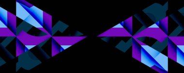 Daireler, yarı daireler, kareler ve yuvarlak üçgenler. Duvar kağıdı, afiş, arkaplan, kart, kitap illüstrasyonu, iniş sayfası için geometrik mozaik mozaik desen soyut arkaplan