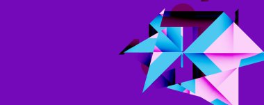 Birleştirilmiş açısal ve eğri şekilli soyut geometrik çizimler, pürüzsüz eğimli dinamik bileşimler ve kalın karşıtlıklar