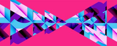 Birleştirilmiş açısal ve eğri şekilli soyut geometrik çizimler, pürüzsüz eğimli dinamik bileşimler ve kalın karşıtlıklar