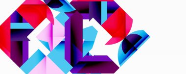 Birleştirilmiş açısal ve eğri şekilli soyut geometrik çizimler, pürüzsüz eğimli dinamik bileşimler ve kalın karşıtlıklar