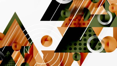 Modern geometrik arkaplan - düzgün eğimli ve yarı şeffaf üçgenler üst üste biniyor