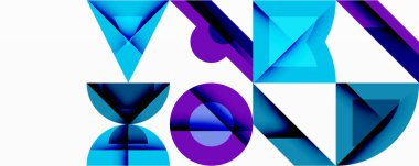 Minimum geometrik soyut arkaplan. Çember kare ve üçgen tasarımı