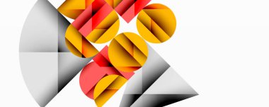 Katmanlı daireler ve açısal segmentlerle modern soyut kompozisyon gradyan, şeffaflık efektleri ve yapılandırılmış geometrik düzen içerir.