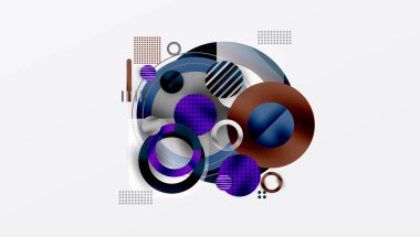 Üstüste binen Şeffaf Geometrik Şekillerle Soyut Çember Tasarımı