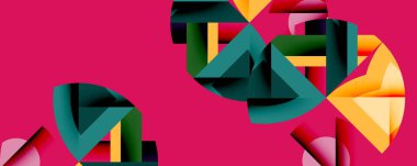 Birleştirilmiş açısal ve eğri şekilli soyut geometrik çizimler, pürüzsüz eğimli dinamik bileşimler ve kalın karşıtlıklar