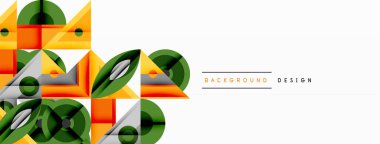 Kesişen şekiller, daireler, üçgenler ve gradyanlar ile geometrik soyut bileşim, canlı renkleri ve dinamik karşıtlıkları harmanlayarak modern, geleceksel bir görsel tasarım yaratmak için