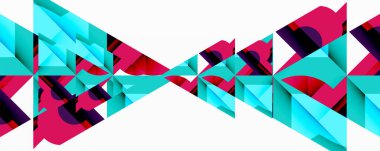 Daireler, yarı daireler, kareler ve yuvarlak üçgenler. Duvar kağıdı, afiş, arkaplan, kart, kitap illüstrasyonu, iniş sayfası için geometrik mozaik mozaik desen soyut arkaplan