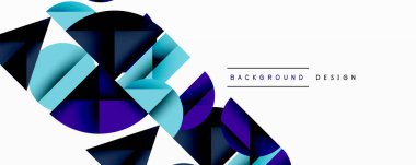 Minimum geometrik soyut arkaplan. Çember kare ve üçgen tasarımı