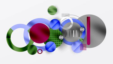 Üstüste binen Şeffaf Geometrik Şekillerle Soyut Çember Tasarımı