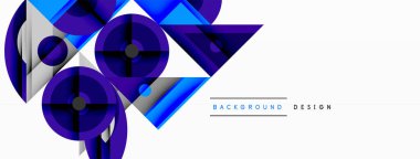 Kesişen şekiller, daireler, üçgenler ve gradyanlar ile geometrik soyut bileşim, canlı renkleri ve dinamik karşıtlıkları harmanlayarak modern, geleceksel bir görsel tasarım yaratmak için