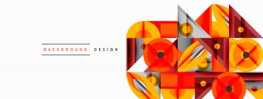 Kesişen şekiller, daireler, üçgenler ve gradyanlar ile geometrik soyut bileşim, canlı renkleri ve dinamik karşıtlıkları harmanlayarak modern, geleceksel bir görsel tasarım yaratmak için