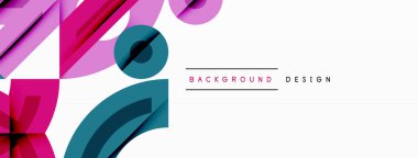 Dairesel ve yuvarlak elementlerin yer aldığı soyut geometrik arkaplan. Kalın kontrast, pürüzsüz gradyanlar, dinamik kompozisyon, fütüristik stil