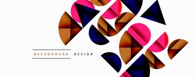 Minimum geometrik soyut arkaplan. Çember kare ve üçgen tasarımı