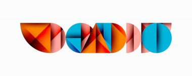 Çemberler ve üçgenlerin kesiştiği soyut geometrik desen. Yüksek kontrastlı kompozisyon derinlik yaratır ve dinamik, modern estetik