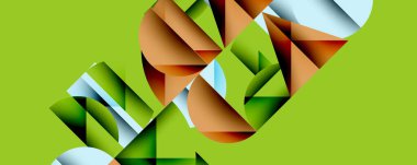 Minimum geometrik soyut arkaplan. Çember kare ve üçgen tasarımı