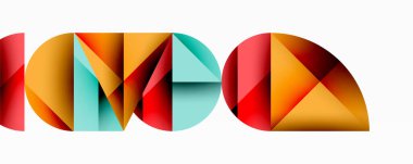 Minimum geometrik soyut arkaplan. Çember kare ve üçgen tasarımı