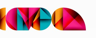 Çemberler ve üçgenlerin kesiştiği soyut geometrik desen. Yüksek kontrastlı kompozisyon derinlik yaratır ve dinamik, modern estetik