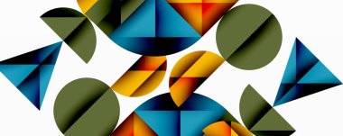 Minimum geometrik soyut arkaplan. Çember kare ve üçgen tasarımı