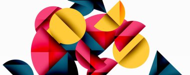 Minimum geometrik soyut arkaplan. Çember kare ve üçgen tasarımı