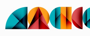 Minimum geometrik soyut arkaplan. Çember kare ve üçgen tasarımı