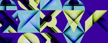 Minimum geometrik soyut arkaplan. Çember kare ve üçgen tasarımı