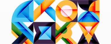 Minimum geometrik soyut arkaplan. Çember kare ve üçgen tasarımı