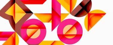 Minimum geometrik soyut arkaplan. Çember kare ve üçgen tasarımı