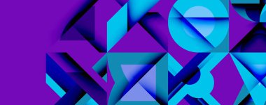 Minimum geometrik soyut arkaplan. Çember kare ve üçgen tasarımı