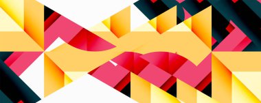 Birleştirilmiş açısal ve eğri şekilli soyut geometrik çizimler, pürüzsüz eğimli dinamik bileşimler ve kalın karşıtlıklar