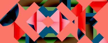 Birbirine kenetlenmiş dairesel ve açısal şekillerle soyut geometrik bileşim, pürüzsüz gradyanlar ve beyaz arkaplan üzerinde keskin karşıtlıklar