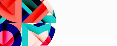 Birleştirilmiş açısal ve eğri şekilli soyut geometrik çizimler, pürüzsüz eğimli dinamik bileşimler ve kalın karşıtlıklar