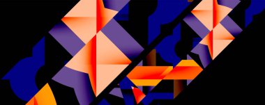 Birbirine kenetlenmiş dairesel ve açısal şekillerle soyut geometrik bileşim, pürüzsüz gradyanlar ve beyaz arkaplan üzerinde keskin karşıtlıklar