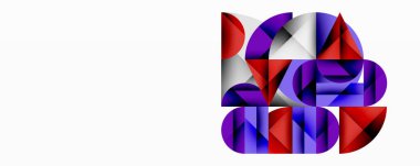 Katmanlı daireler ve açısal segmentlerle modern soyut kompozisyon gradyan, şeffaflık efektleri ve yapılandırılmış geometrik düzen içerir.