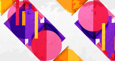 Kareler, daireler, üçgenler ve kumlu, gürültülü doku. Duvar Kağıdı, Sancak, Arkaplan, Kart, Kitap İllüstrasyonu, İniş Sayfası