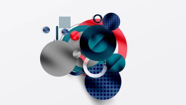 Üstüste binen Şeffaf Şekillerle Soyut Geometrik Arkaplan