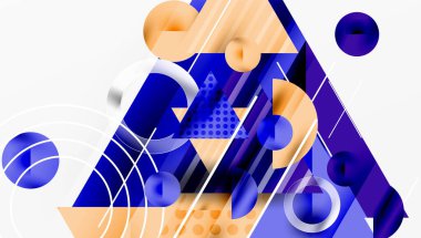 Parlak soyut arkaplan - parlak eğim tonlarıyla katmanlı üçgenler. Yarı şeffaf şekiller derinlik ve çağdaş estetik ekler