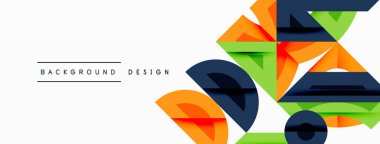 Dairesel ve yuvarlak elementlerin yer aldığı soyut geometrik arkaplan. Kalın kontrast, pürüzsüz gradyanlar, dinamik kompozisyon, fütüristik stil